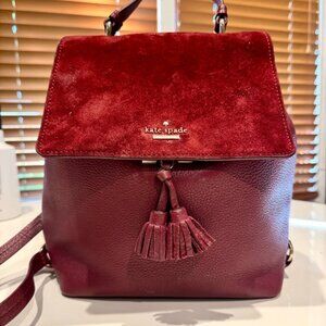 Kate Spade Hayes Suede Medium Flap Backpack